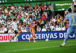 Gabilondo, durante el partido frente al Racing.