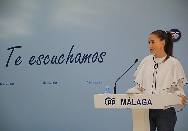 Pérez de Siles, este martes, en la sala de prensa del PP provincial.