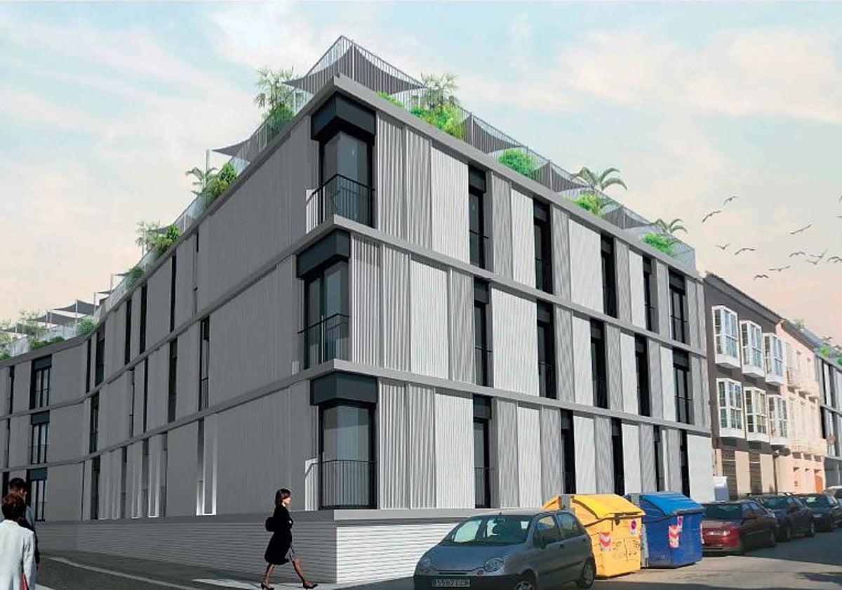 Recreación del proyecto de 50 VPO previsto por la Junta en la calle Cerrojo.