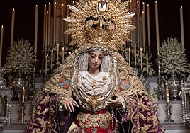 La Virgen de la Trinidad, durante el besamanos extraordinario.