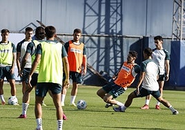 Imagen de un ejercicio del entrenamiento del miércoles.