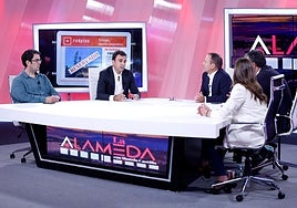 Ignacio Peinado, junto a Manolo Castillo, Javier Recio, Alberto Gómez y Ana Pérez-Bryan.