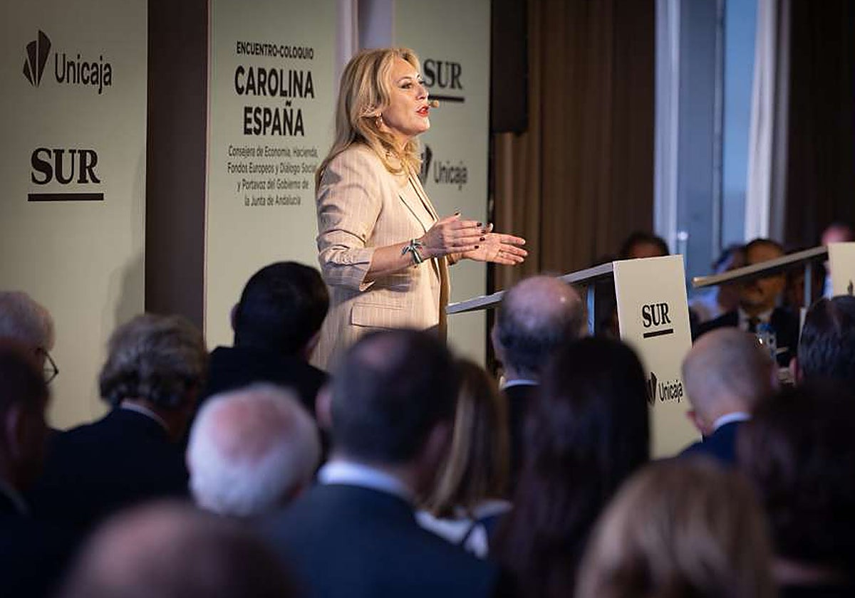 Carolina España, en el encuentro organizado por SUR.