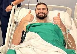 Kravish, tras ser operado.