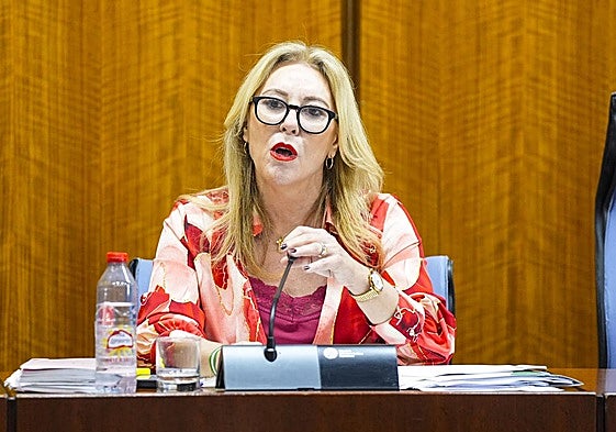 La consejera de Economía y portavoz del Gobierno andaluz, Carolina España, en el Parlamento.