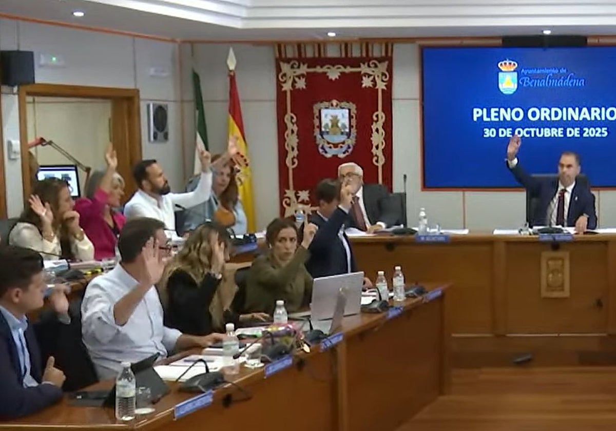 Imagen del momento de la votación en el pleno celebrado este jueves día 30.