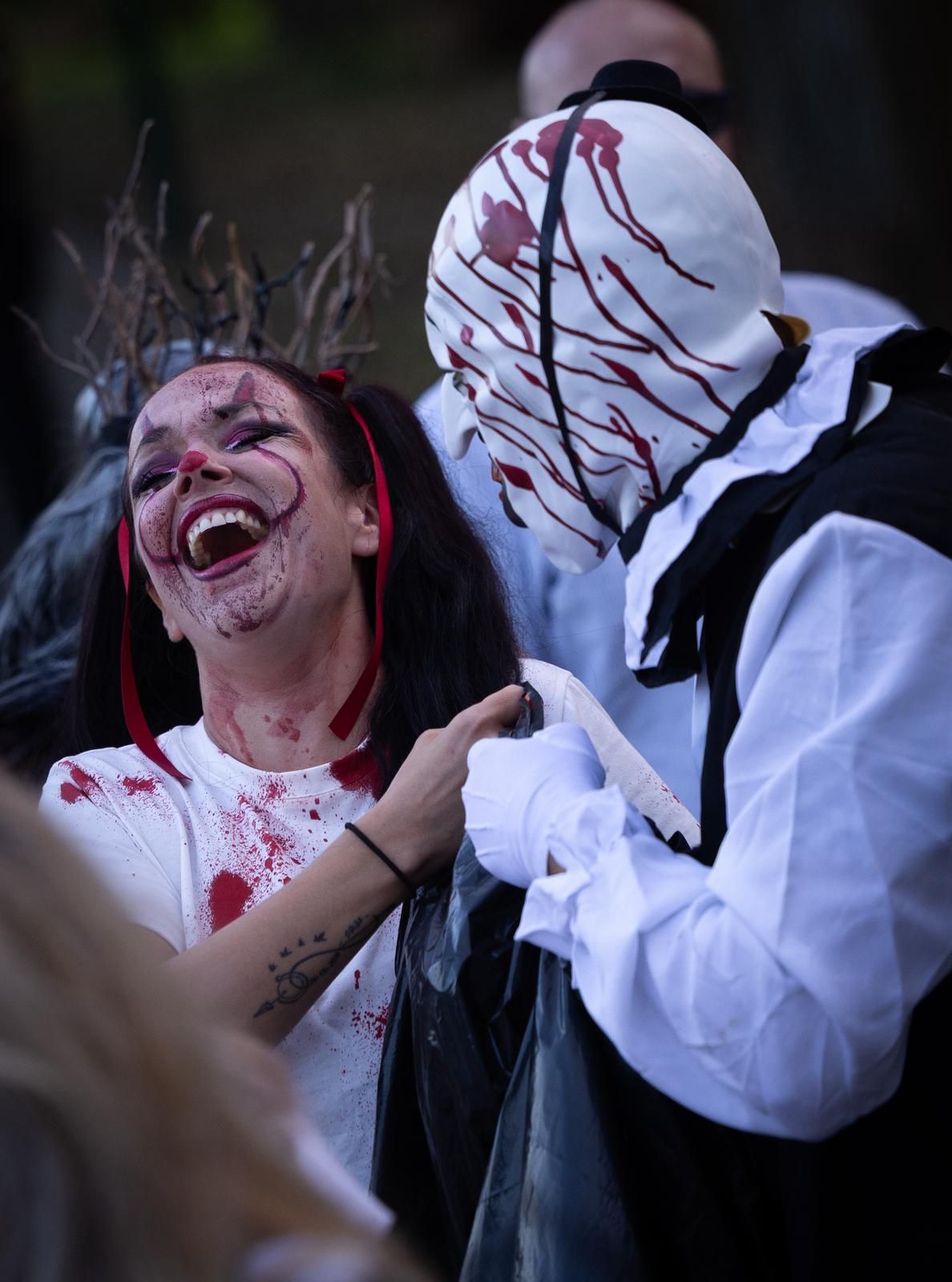 Ambiente de Halloween en el parque de Huelin