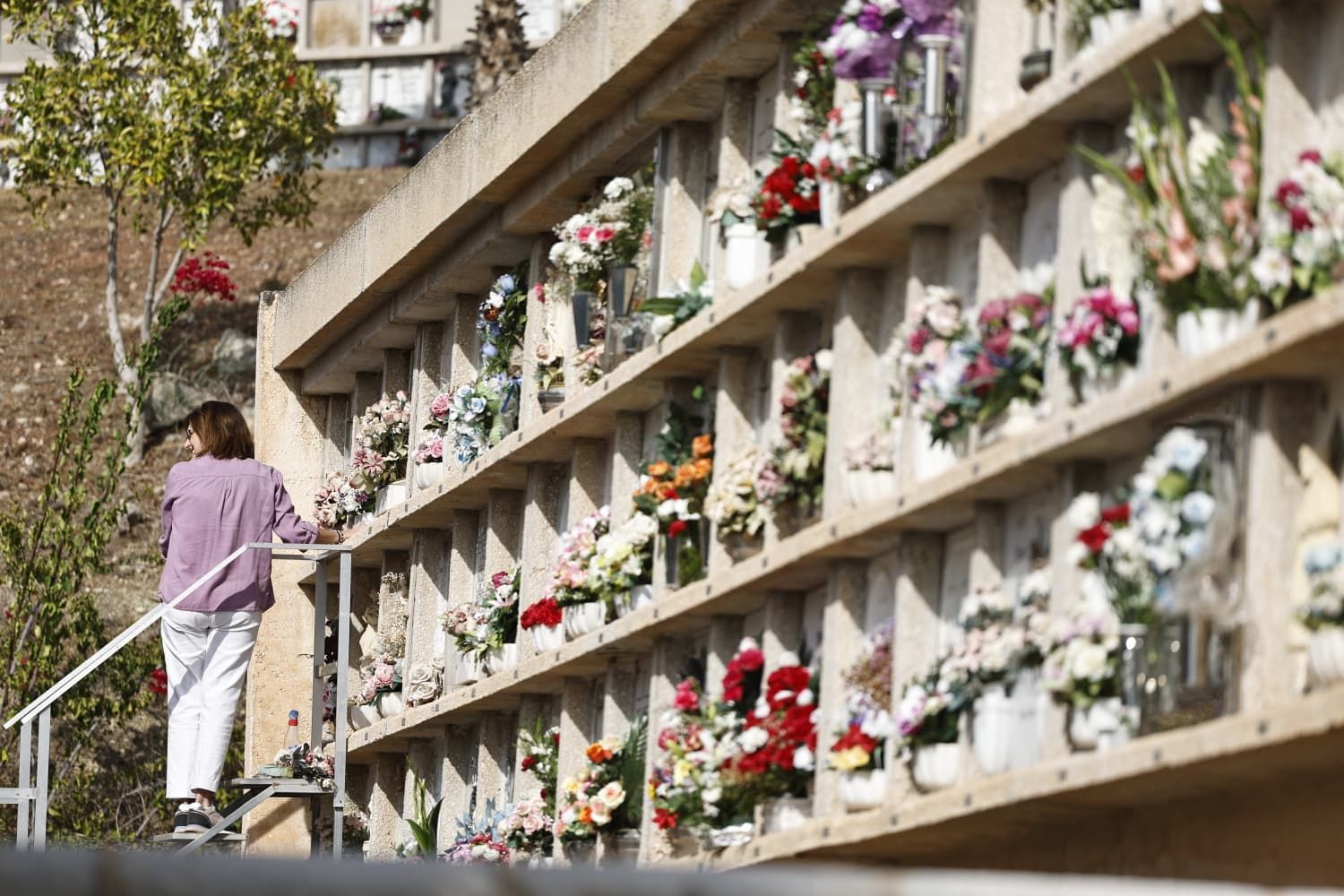 Personas de todas las edades se acercan al cementerio este 1 de noviembre para recordar a sus familiares fallecidos, una tradición que muchos lamentan que pierde fuerza