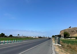 Imagen de la antigua N-340 a su paso por Almayate.