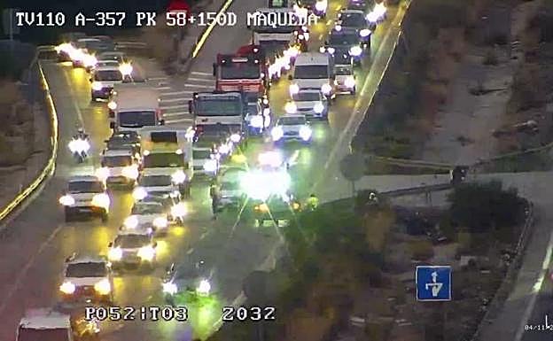 Accidente registrado en Santa Rosalía Maqueda, este martes.