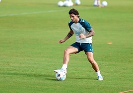 Jauregi, durante un entrenamiento reciente en La Academia.