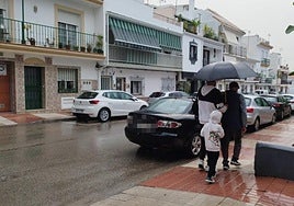 Lluvias en San Pedro Alcántara, esta tarde.