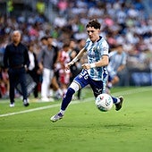 Aarón Ochoa, durante el partido del Málaga frente al Granada.