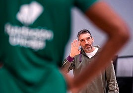 Ibon Navarro, en el último entrenamiento antes de viajar a Andorra.
