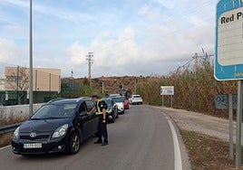 Caravana de coches esta semana en la N-340 en la zona de la Axarquía.