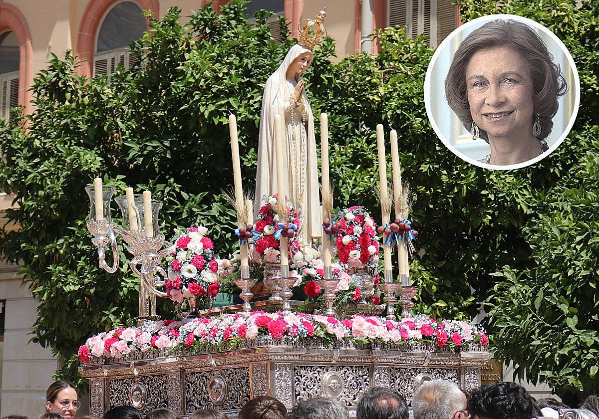 La Virgen de Fátima presidió este año el altar del Corpus de las hermandades de Gloria.