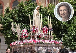 La Virgen de Fátima presidió este año el altar del Corpus de las hermandades de Gloria.