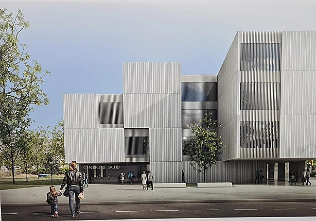Recreación del futuro centro de salud.