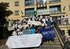 Concentración de los técnicos superiores sanitarios en la última huelga.