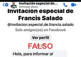 Imagen del mensaje falso difundido en redes.