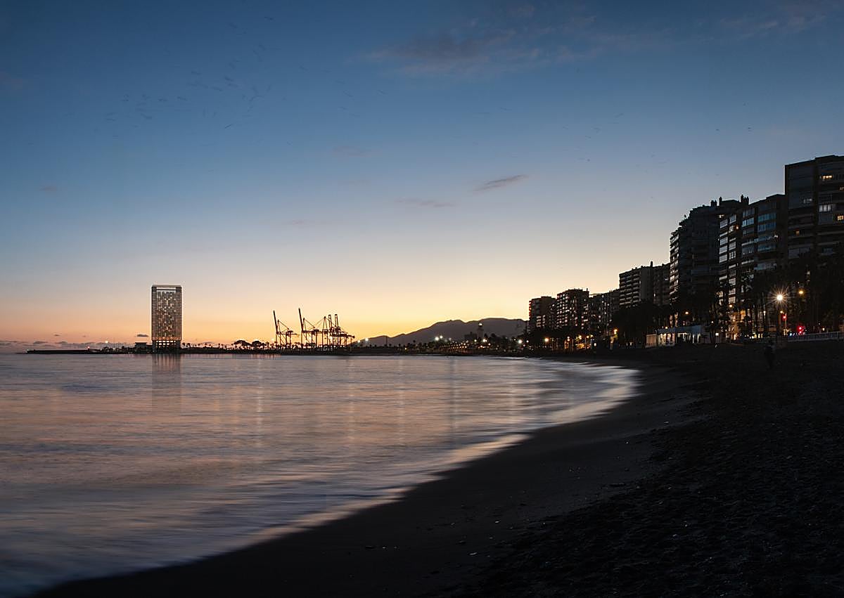 Imagen secundaria 1 - Las novedades de la Torre del Puerto de Málaga: orientación, materiales e integración del dique de Levante