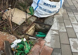 Vista de la basura acumulada y socavones en la zona denunciada.