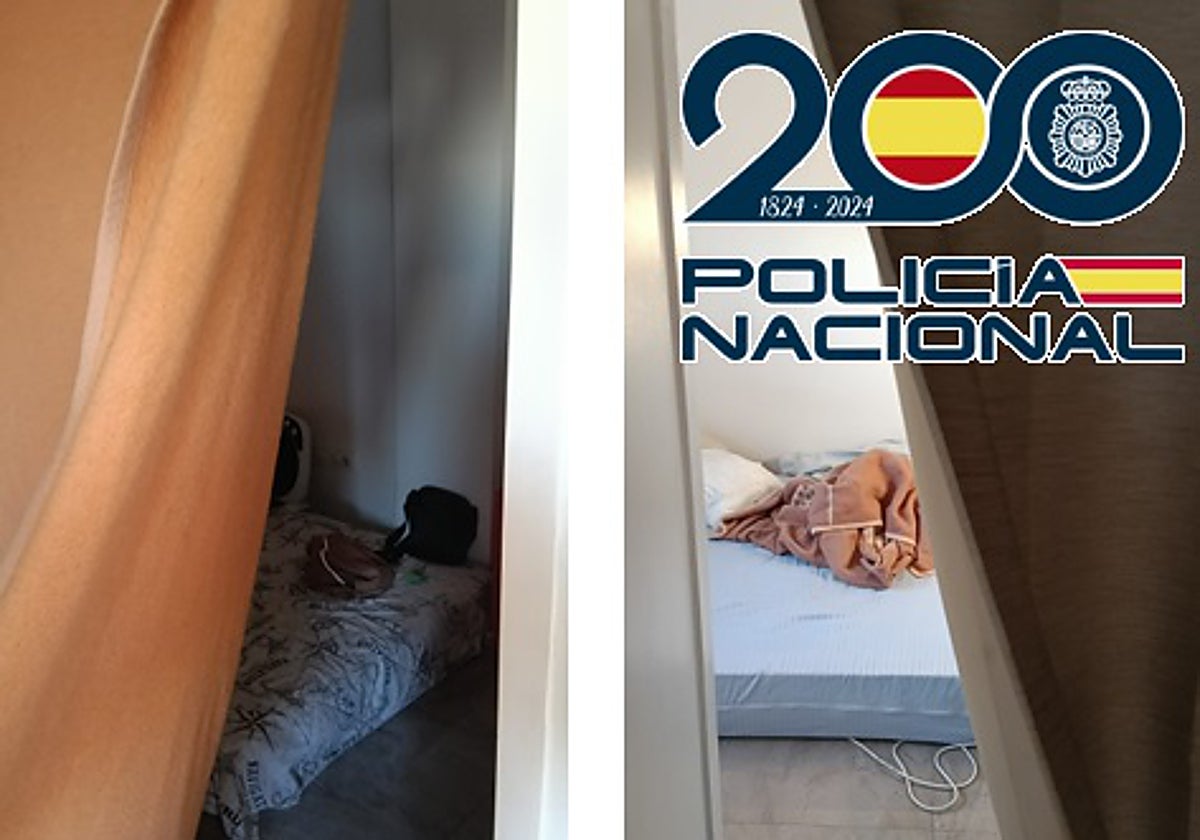 Estancias en las que dormían los empleados del empresario arrestado.