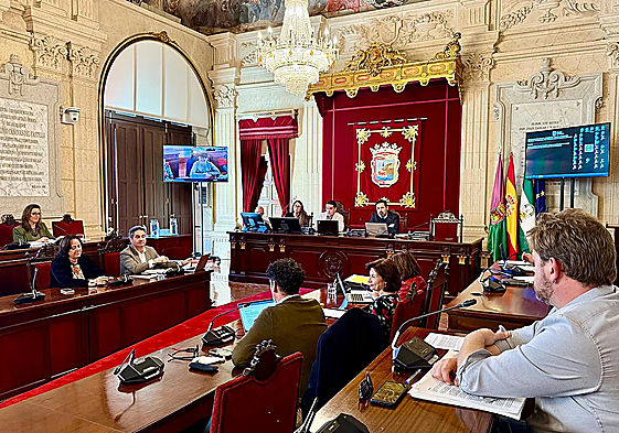 El concejal Paco Cantos, en una comisión de Derechos Sociales.