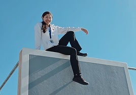 Navarro, posando para SUR en el Campeonato de España de Parkour, en Mijas.