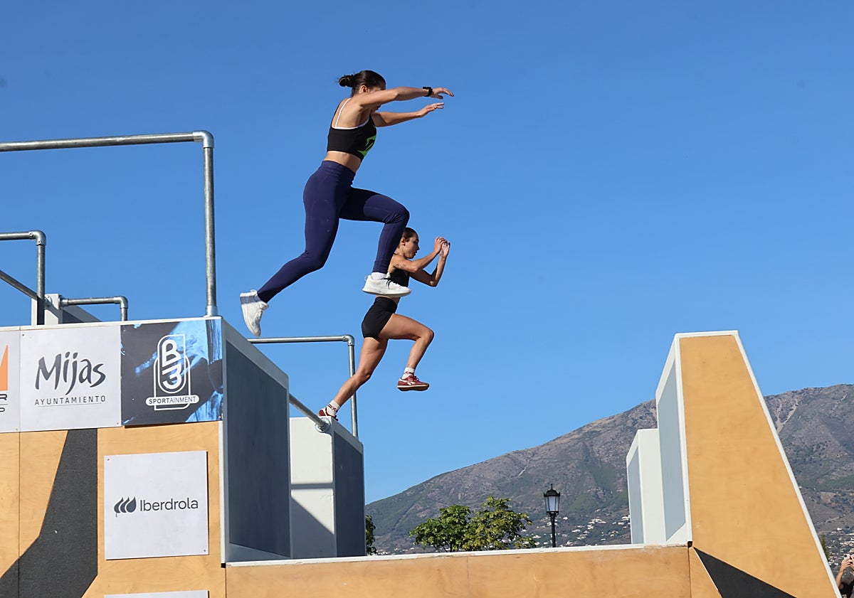 Imagen principal - Mijas corona a los nuevos reyes del parkour español