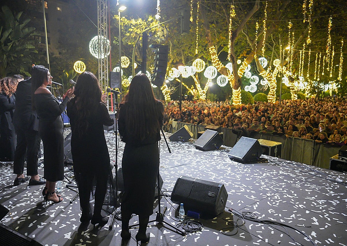Imagen secundaria 1 - Imágenes de la inauguración del alumbrado navideño de Marbella.