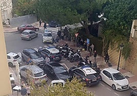 Despliegue policial en la zona.