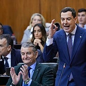 Juanma Moreno, en una de sus intervenciones.