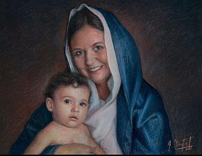 La obra original de Antonio Montiel para la edición limitada y numerada de las cajas de dulces navideños de Casa Mira.