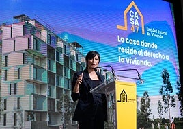 La ministra de Vivienda, Isabel Rodríguez, durante la presentación de Casa47.