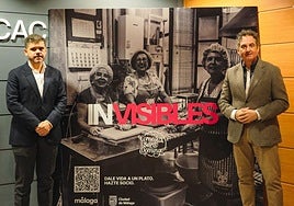 Damián Lampérez, director del Comedor Santo Domingo, y Francisco Cantos, concejal de Derechos Sociales del Ayuntamiento.