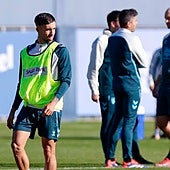 Larrubia, en un entrenamiento reciente del Málaga.