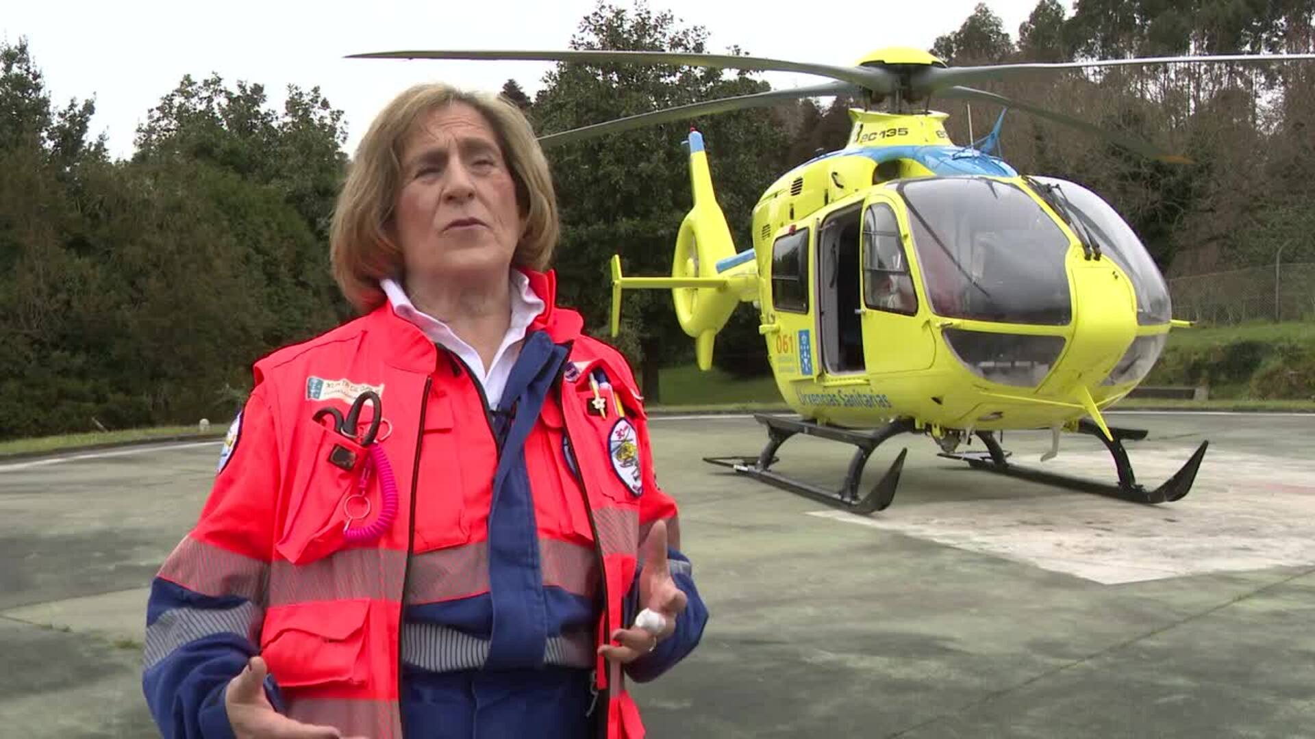 Médica de helicóptero decana de España se jubila:"Nadie empieza pensando en estar toda la vida"