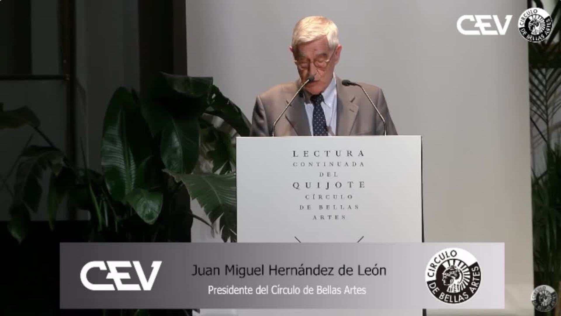 Álvaro Pombo inaugura por vídeo la Lectura Continuada del Quijote