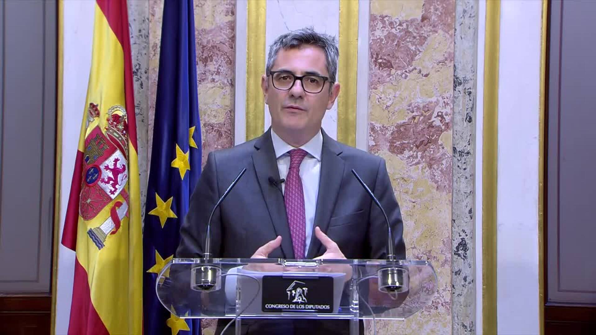Bolaños confía en la resolución justa del TS sobre el escrito de Peinado, "que no se sostiene"