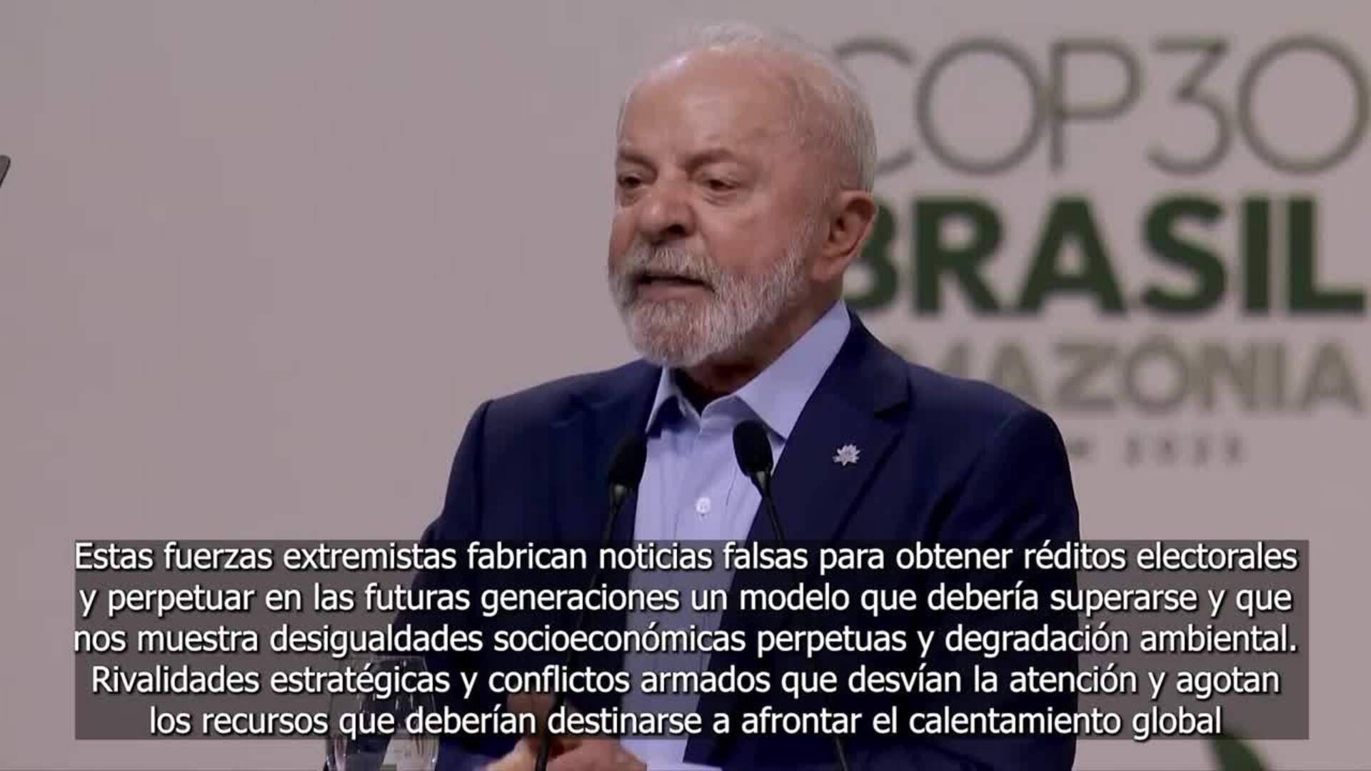 Lula pide en la COP30 separar los conflictos geopolíticos de las urgencias climáticas