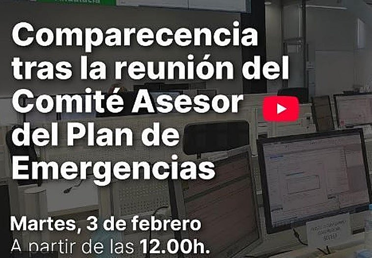 Directo | Comparecencia tras la reunión del Comité Asesor del Plan de Emergencias de Andalucía