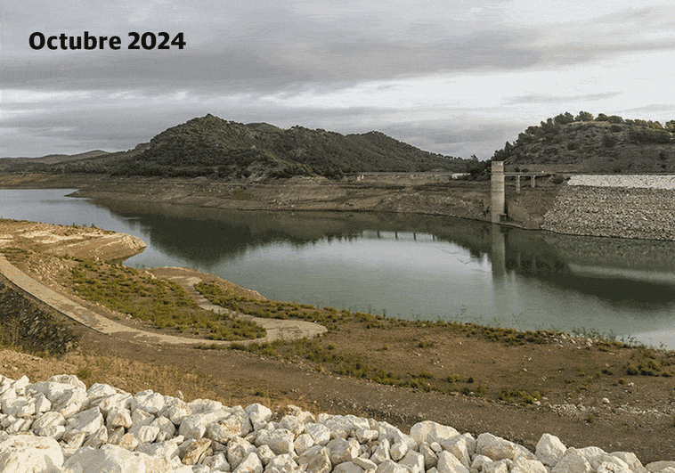Los embalses del Guadalhorce, llenos por primera vez en trece años: fotos espectaculares del antes y el después
