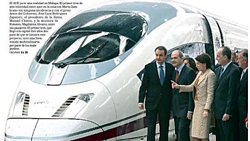 Imagen de la portada del 24 de diciembre de 2007, con el momento de la llegada de la alta velocidad a la capital justo el día anterior.