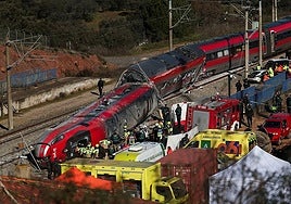 Imagen de los trenes siniestrados.