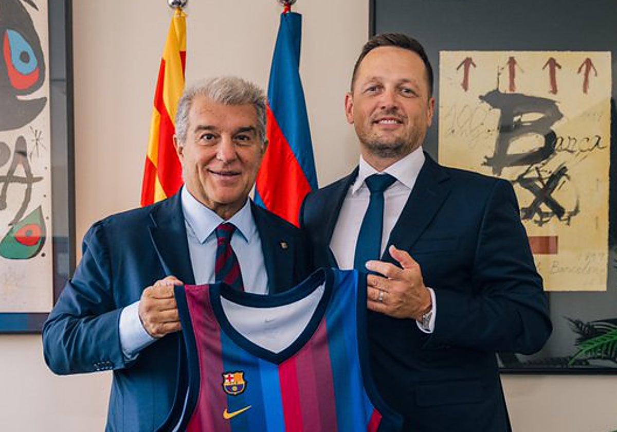 Joan Laporta y Aleksander Sekulić.