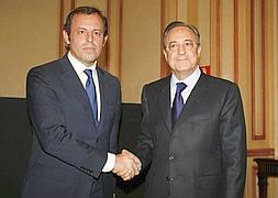 Florentino y Rosell se desean suerte
