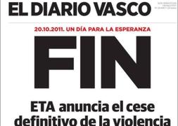 El cese de la violencia etarra centra la prensa nacional y mundial