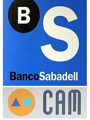 Imagen de archivo del logotipo del Banco Sabadell y de la CAM. / Efe