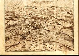 Mapa de la batalla de Alcántara que enfrentó a los ejércitos de España y Portugal en 1580. /Archivo